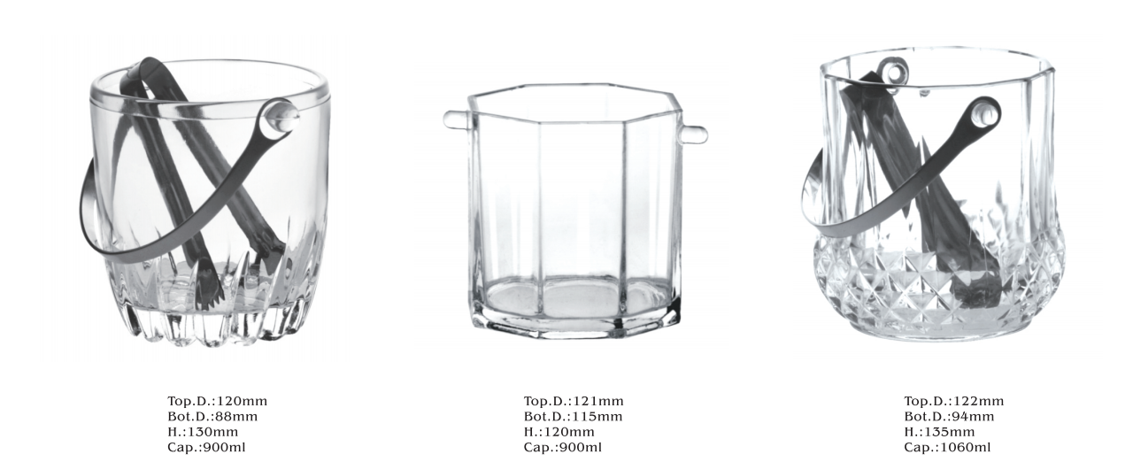 party factory custom logo vodka wine glassware whiskey Round Glass Ice Bucket for beer cooler manufacture