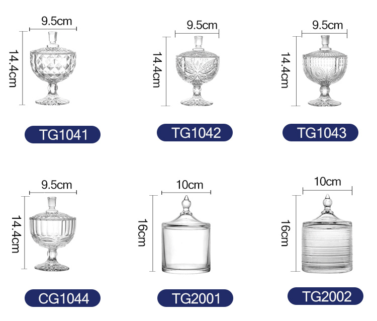 Wholesale clear glassware custom painting candy box jewelry storage color candy glass jar supplier