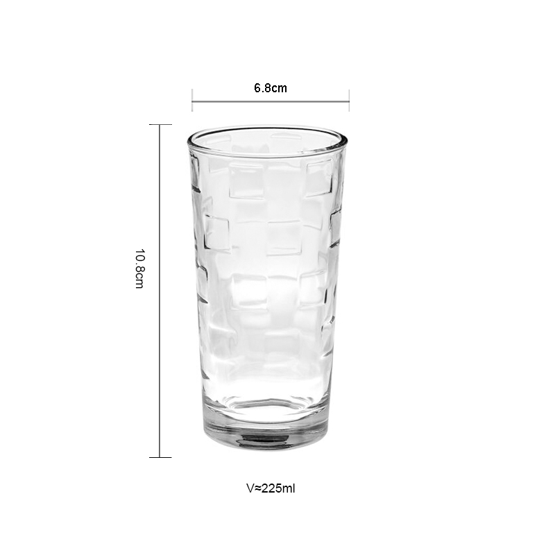Hot Selling Household Bar Ribbed Glass Mugs Transparent Glass Cup for Water Juice details
