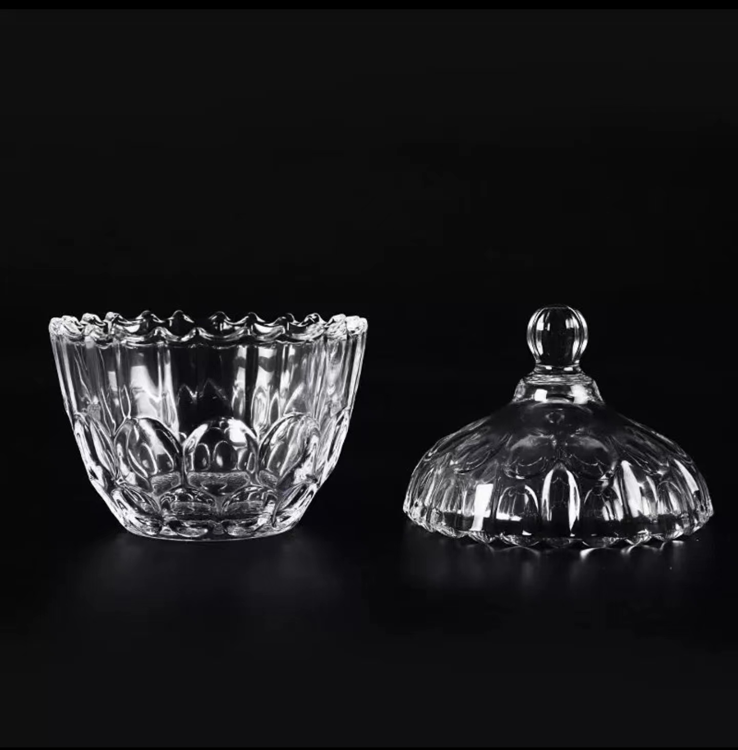Wholesale clear glassware custom painting candy box jewelry storage color candy glass jar factory