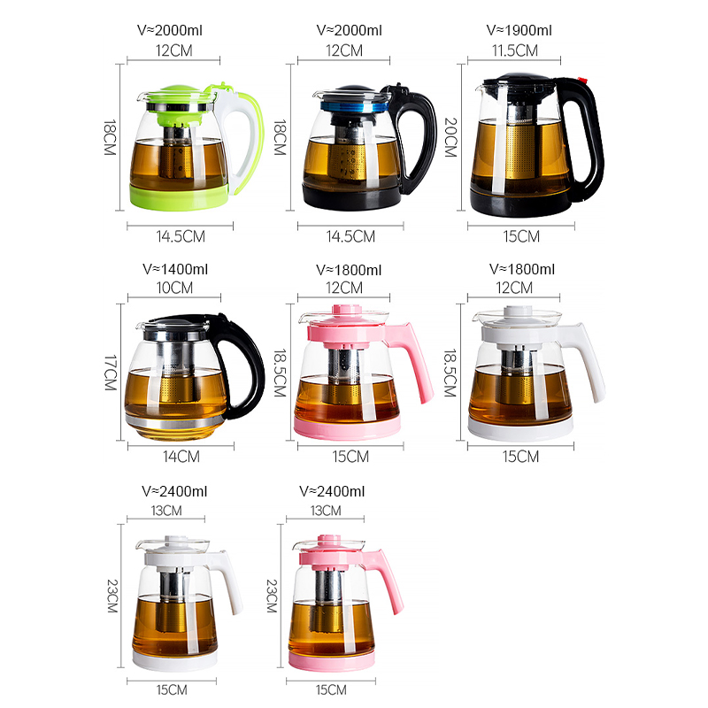 Wholesale Online Hot Sale 7pcs High Transparent Glass Teapot and Cup Set with Stainless Steel Strainer supplier