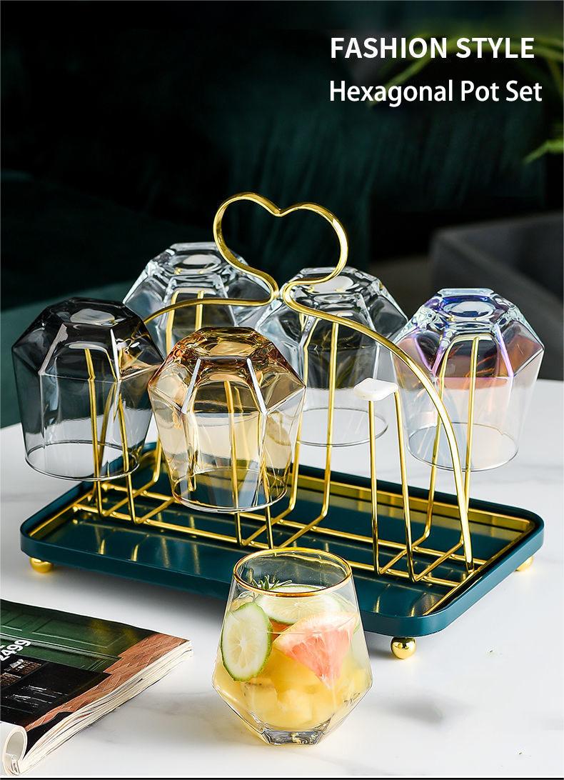 Diamond Jug and Glass Cold Kettle Set Household Beer Cup Water Cup Cold and Heat Resistant Pitcher Jug set manufacture