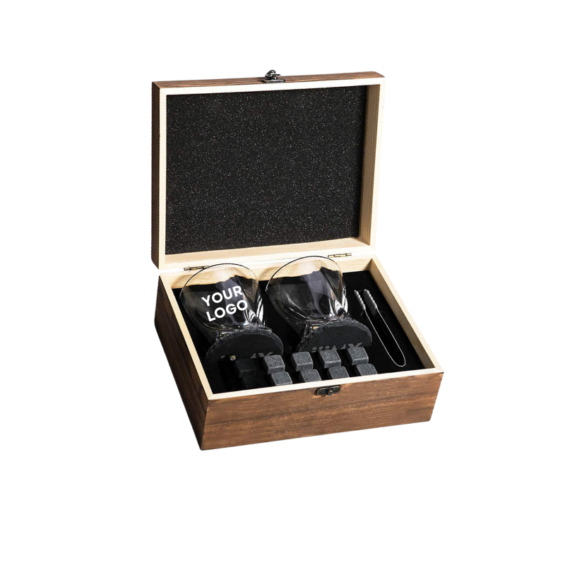 Custom logo smooth square whiskey decanter bottle wine glasses decanter set whisky decanter set with gift box manufacture
