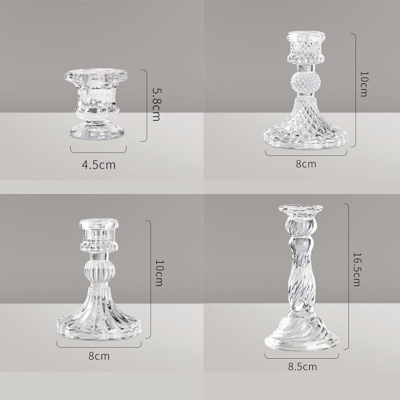 Custom Logo Glass Candle Holder Elegant Design Candle Stick Decorative Candle Holder manufacture