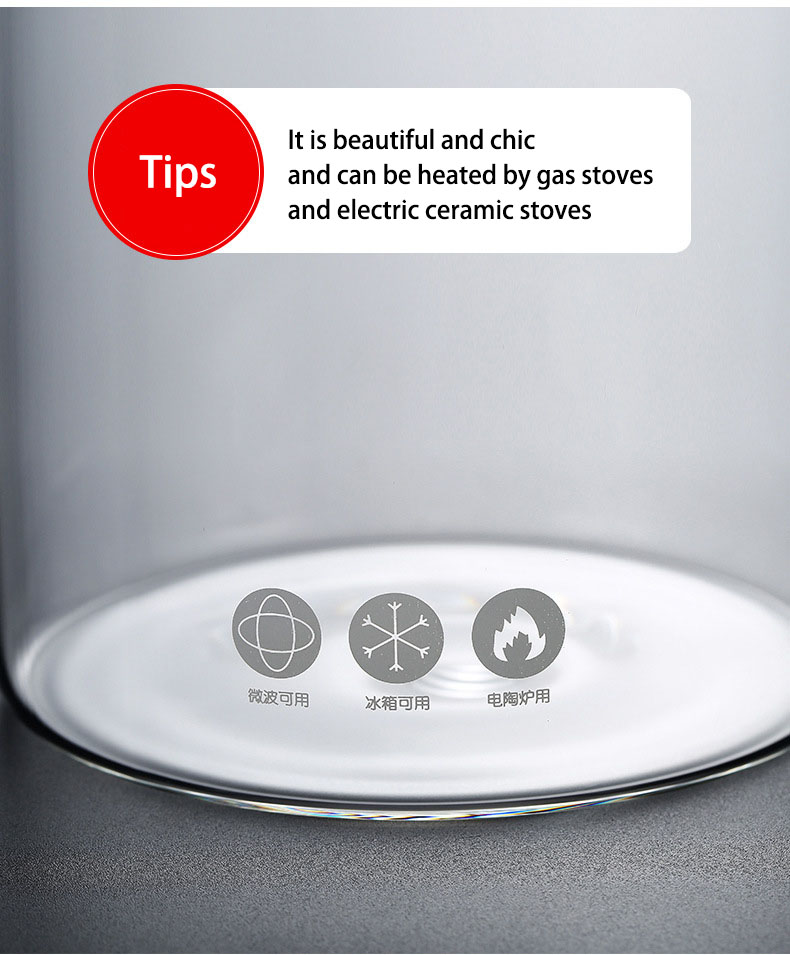 ODM OEM Heated High Borosilicate Clear Glass Pot with Two Glass Handles details
