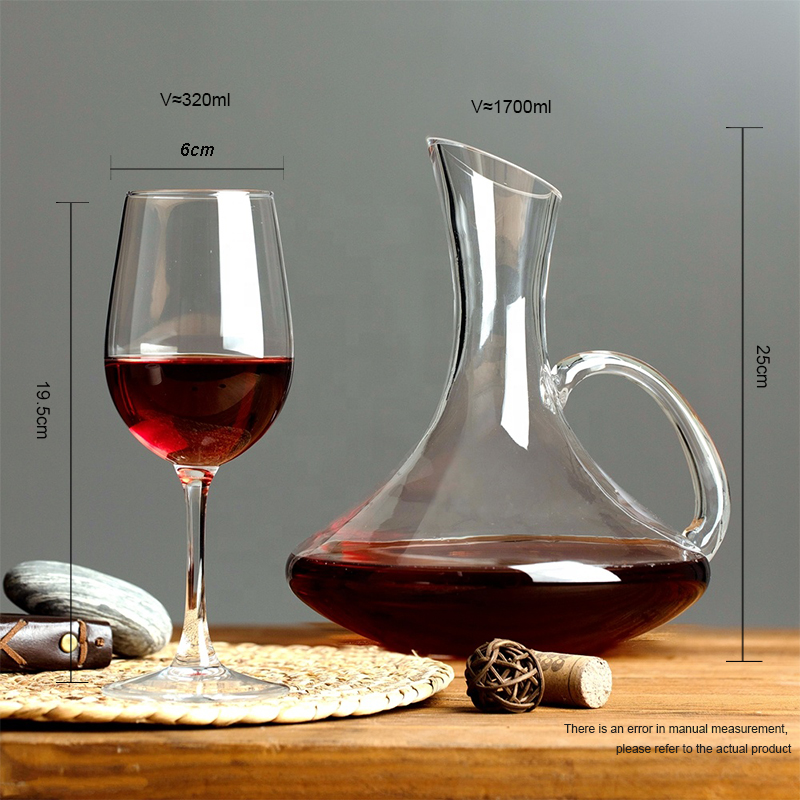 Custom Logo Gift Box Set Mouth Blown Luxury Glass Wine Decanter Cups Set supplier