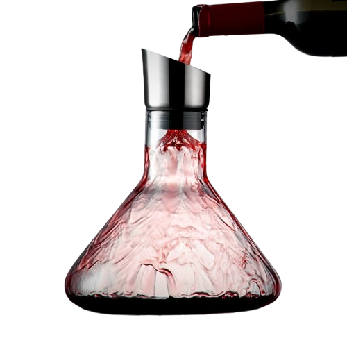 Wholesale Custom Logo Hand Blown Glass Wine Waterfall Decanter with Stainless Steel Strainer supplier