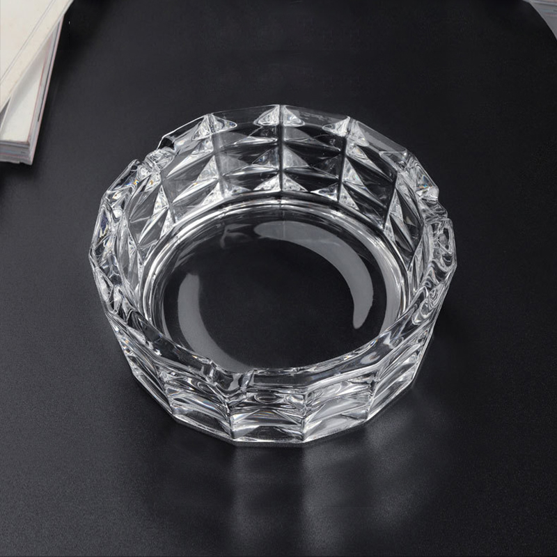 Hotel office smoking accessories electroplate colored ashtray custom logo clear glass ashtray cigar supplier