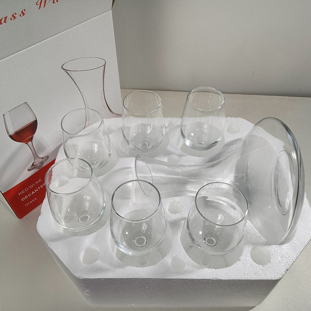 150 GLASSWARE Hand Blown Gift Box Red Wine Glass Decanter Set wine glasses and wine decanter glass set of glass factory