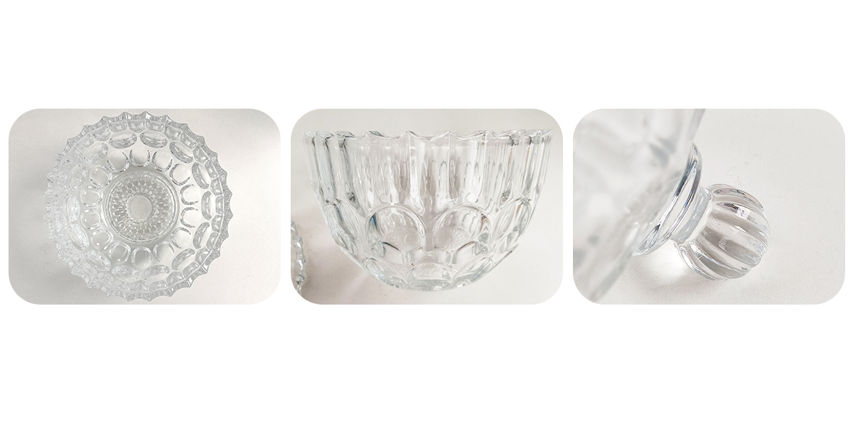 Wholesale clear glassware custom painting candy box jewelry storage color candy glass jar factory