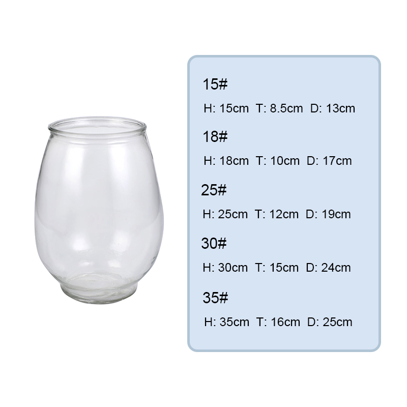 Custom Logo High Quality Round Multi-size Clear Glass Flower Vase Fish Tank Fish Bowl for Tabletop Decoration details
