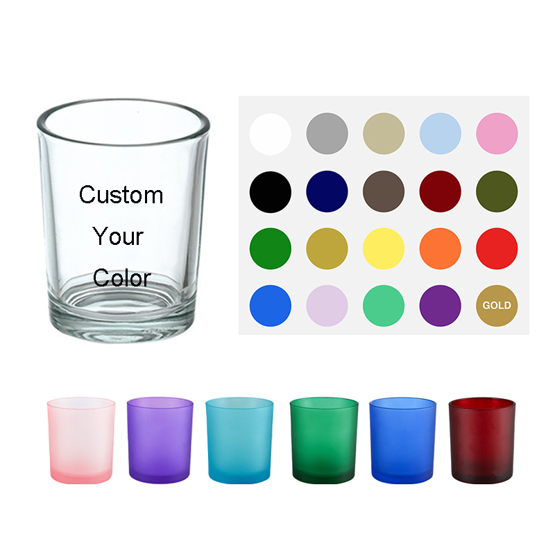 Wholesale Unique Custom Wedding Festival Decoration Clear Frosted Amber Glass Candle Jars details