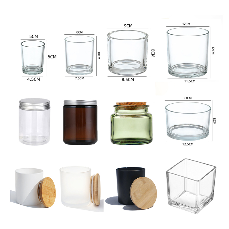 Wholesale Unique Custom Wedding Festival Decoration Clear Frosted Amber Glass Candle Jars factory