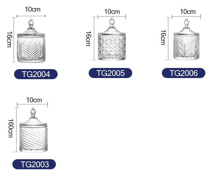 Wholesale clear glassware custom painting candy box jewelry storage color candy glass jar details