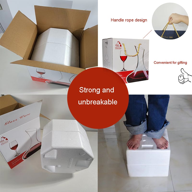 150 GLASSWARE Hand Blown Gift Box Red Wine Glass Decanter Set wine glasses and wine decanter glass set of glass details