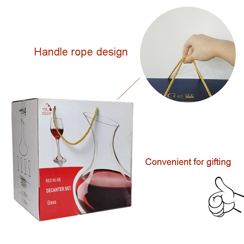 Customized Logo Luxury Red Wine Decanter  and Crystal Glasses high end Gift Box Sets of glasses for Special Occasions details