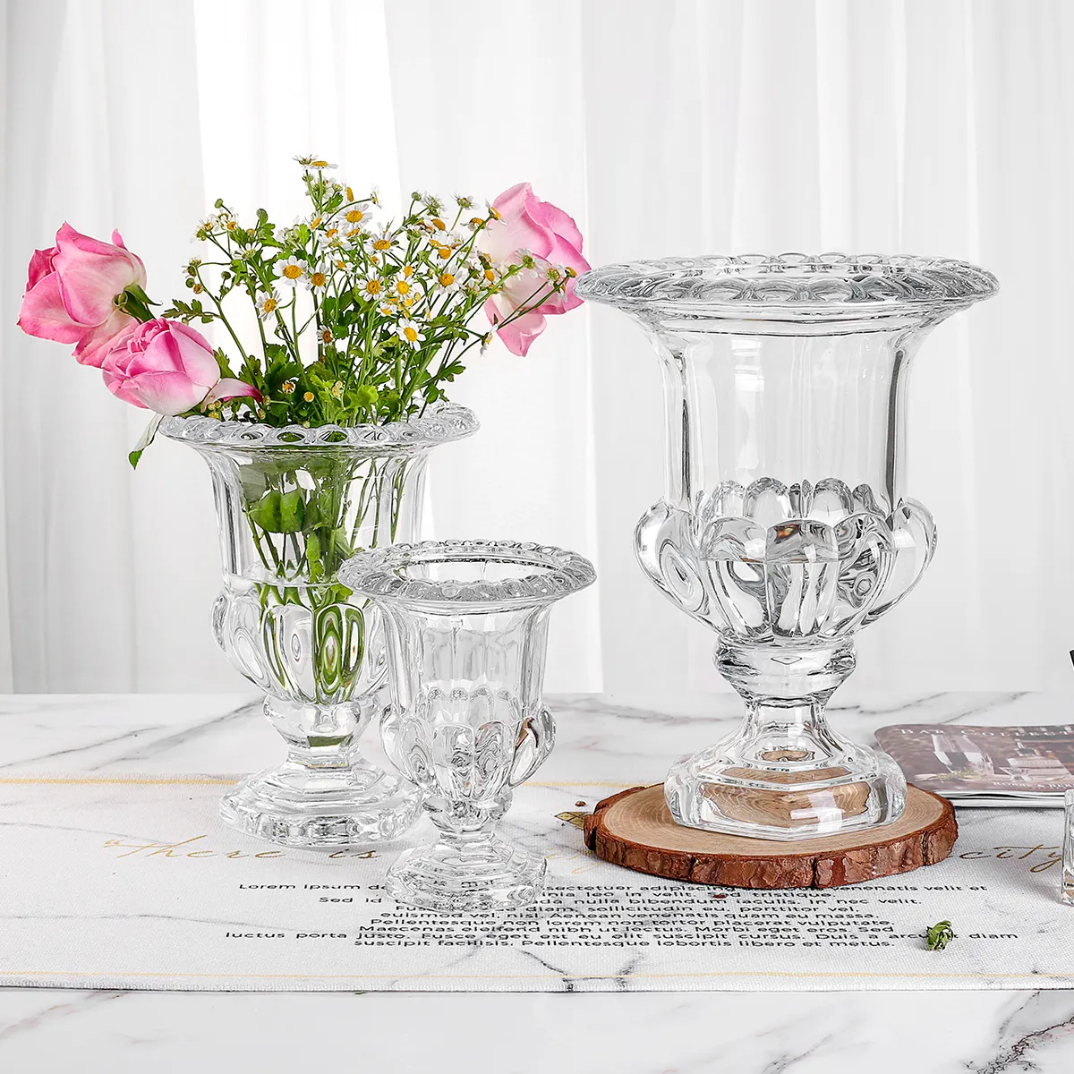 Wholesale Nordic Plant Modern Clear Decoration Wedding Glass Bottles Flower Vase for Home Decor details