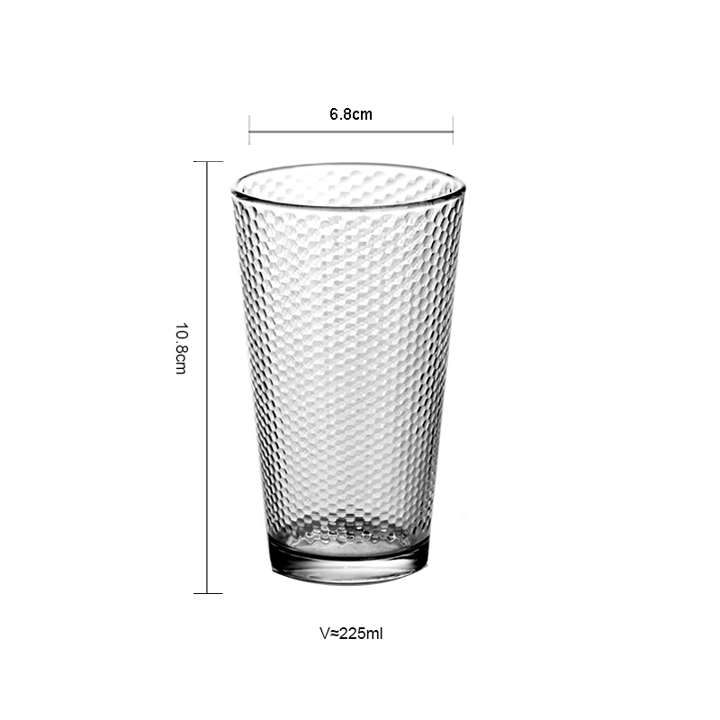 Hot Selling Household Bar Ribbed Glass Mugs Transparent Glass Cup for Water Juice supplier