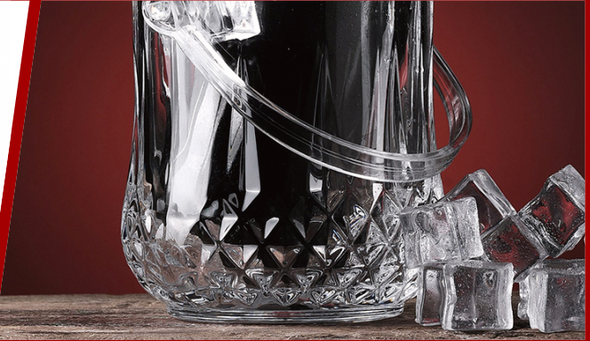 party factory custom logo vodka wine glassware whiskey Round Glass Ice Bucket for beer cooler manufacture