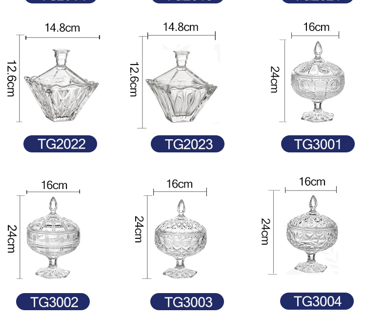 Wholesale clear glassware custom painting candy box jewelry storage color candy glass jar supplier