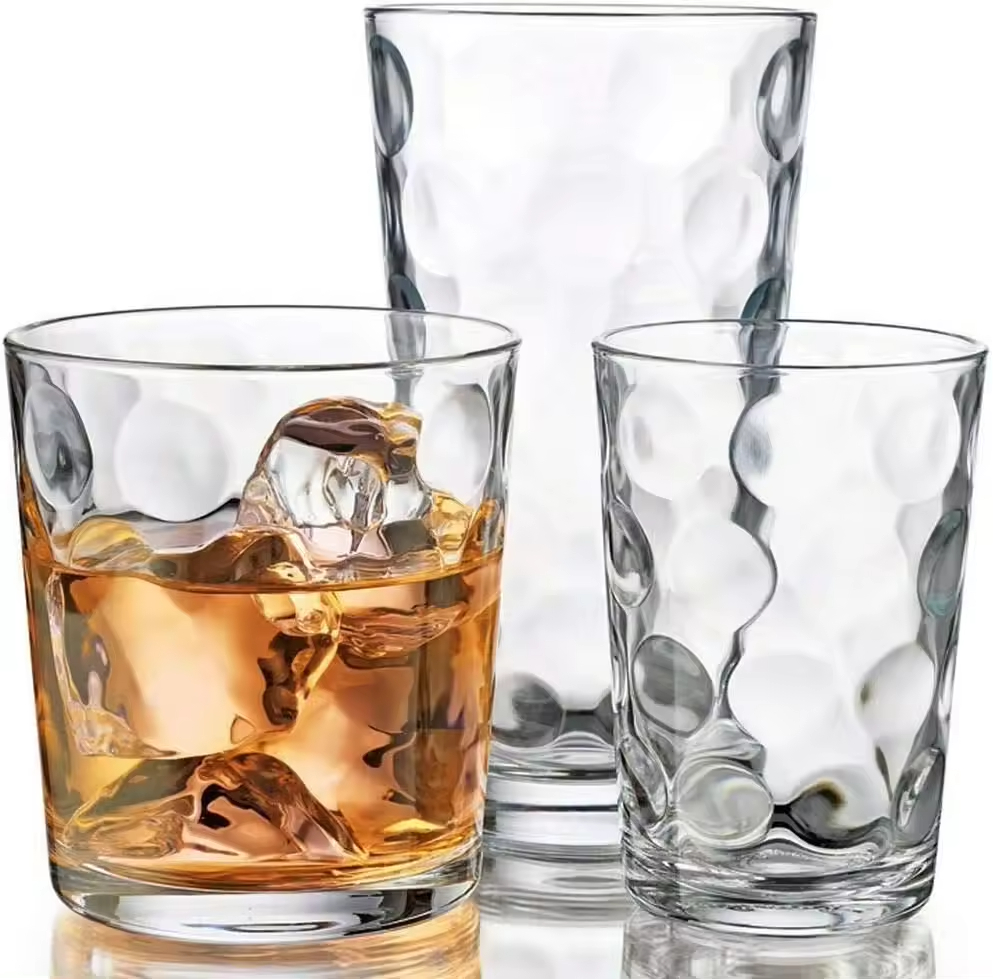 Hot Selling Household Bar Ribbed Glass Mugs Transparent Glass Cup for Water Juice supplier