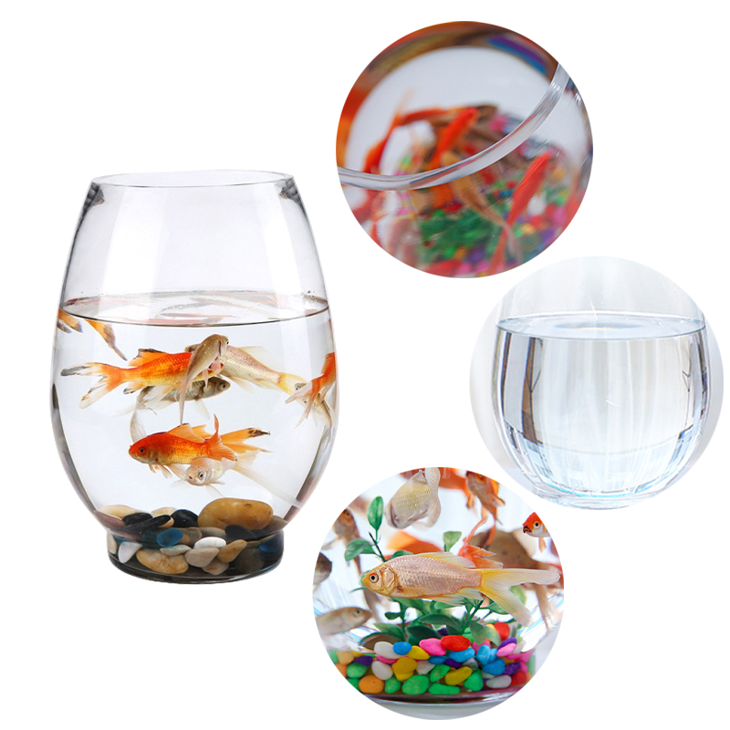 Custom Logo High Quality Round Multi-size Clear Glass Flower Vase Fish Tank Fish Bowl for Tabletop Decoration supplier