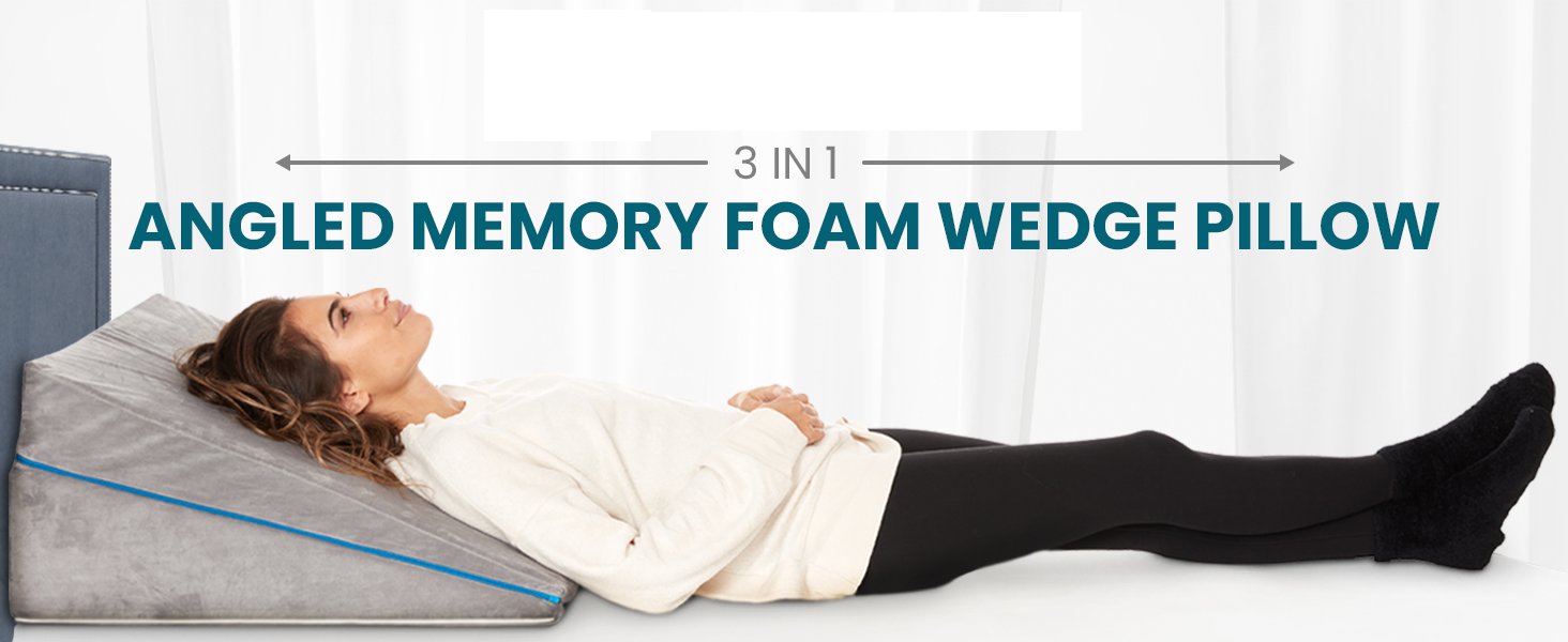 3 in 1 Support Adjustable to 4.5, 7.5 and 12 Inches Memory Foam Headboard Bed Wedge Pillow for Sleeping supplier