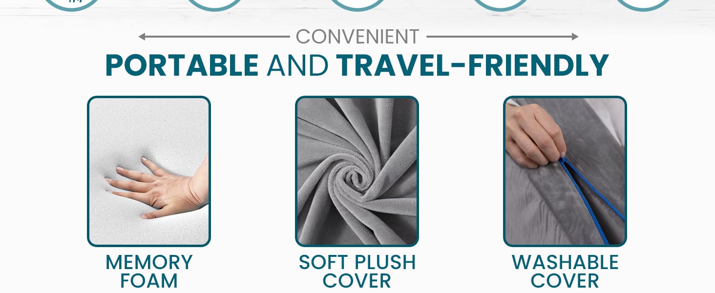 3 in 1 Support Adjustable to 4.5, 7.5 and 12 Inches Memory Foam Headboard Bed Wedge Pillow for Sleeping factory