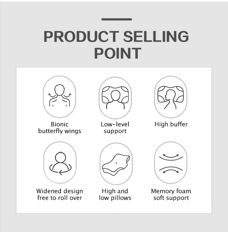 Factory Sale Ergonomic Neck Pillow Neck Support Memory Foam Pillow For Good Sleep factory