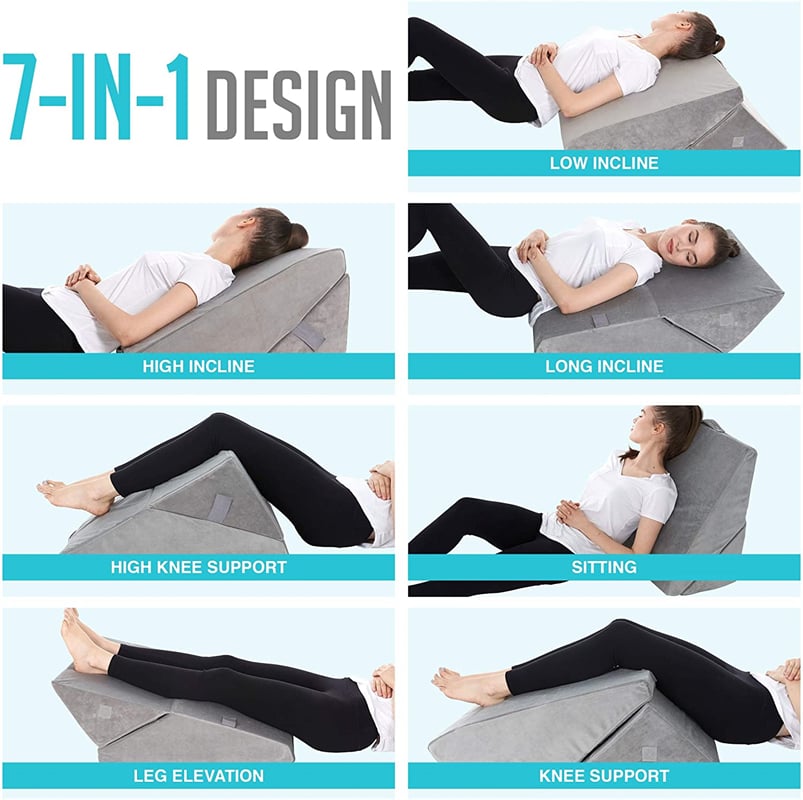 7 in 1 Incline Folding Memory Foam Adjustable Bed Wedge Pillow for Sleeping supplier