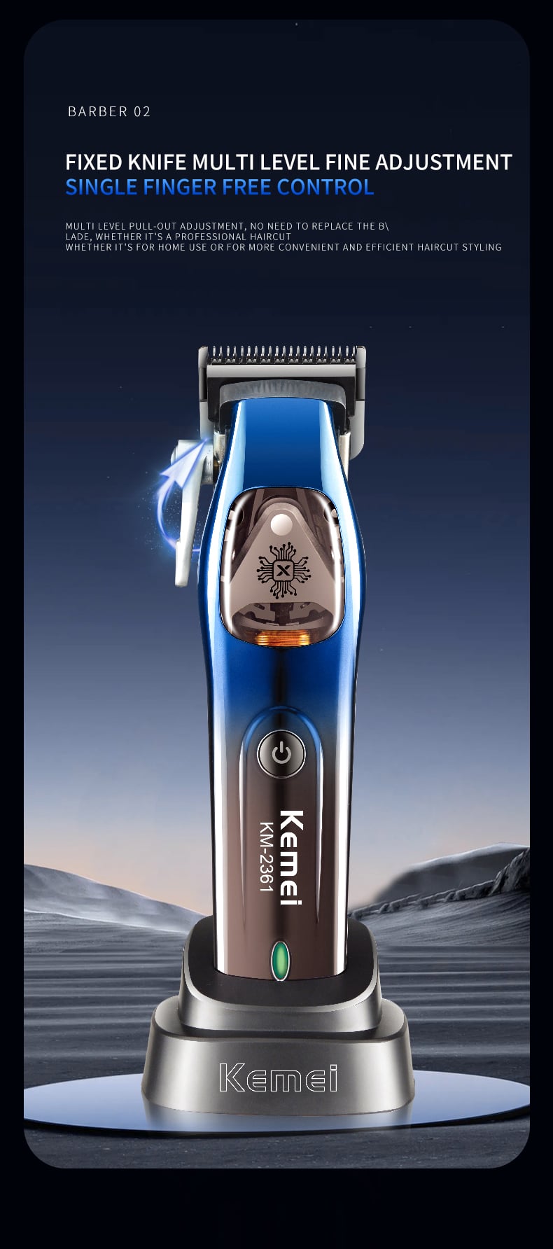 KEMEI km-2361 DLC 10000rpm Rechargeable Hair Trimmer Hair Trimmer Hair Cut Machine Clipper factory