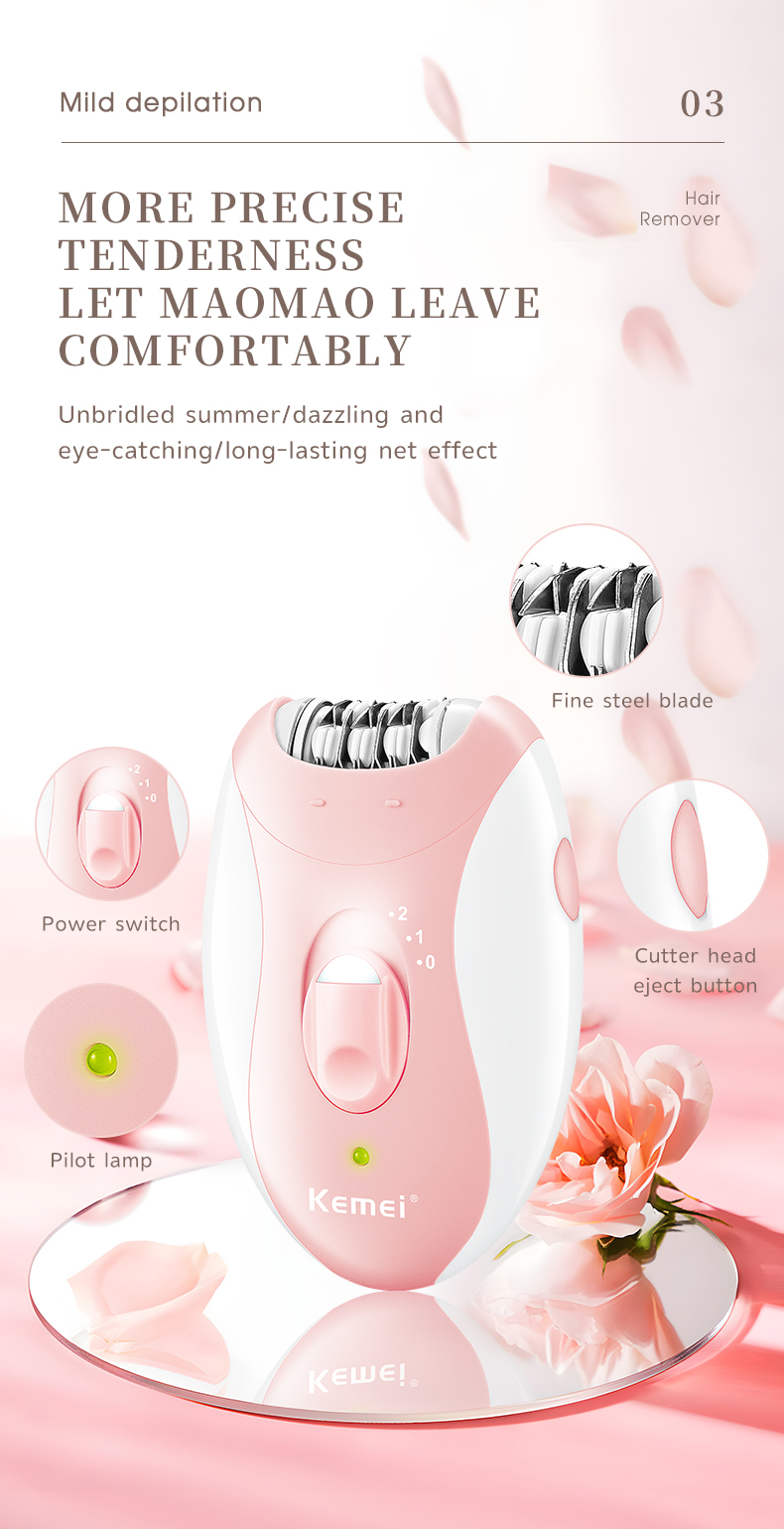 Portable Electric Epilator USB Rechargeable Lady Razor for Legs and Bikini factory