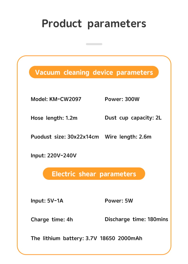 Kemei Electric Trimmer Grooming Tools Pet Hair Vacuum Set Km-Cw2097 Pet Grooming Kit And Vacuum Hair Trimmer details