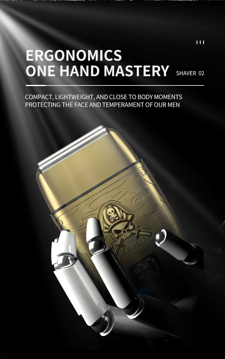 Kemei KM-TX15 Pirate Style LCD Smart Screen Mini Portable Anti-pinch Reciprocating Electric Shavers supplier