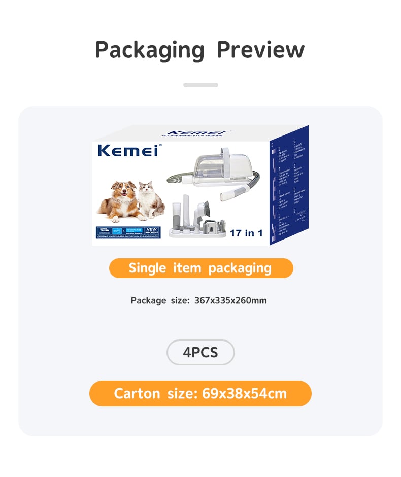 Kemei Electric Trimmer Grooming Tools Pet Hair Vacuum Set Km-Cw2097 Pet Grooming Kit And Vacuum Hair Trimmer supplier