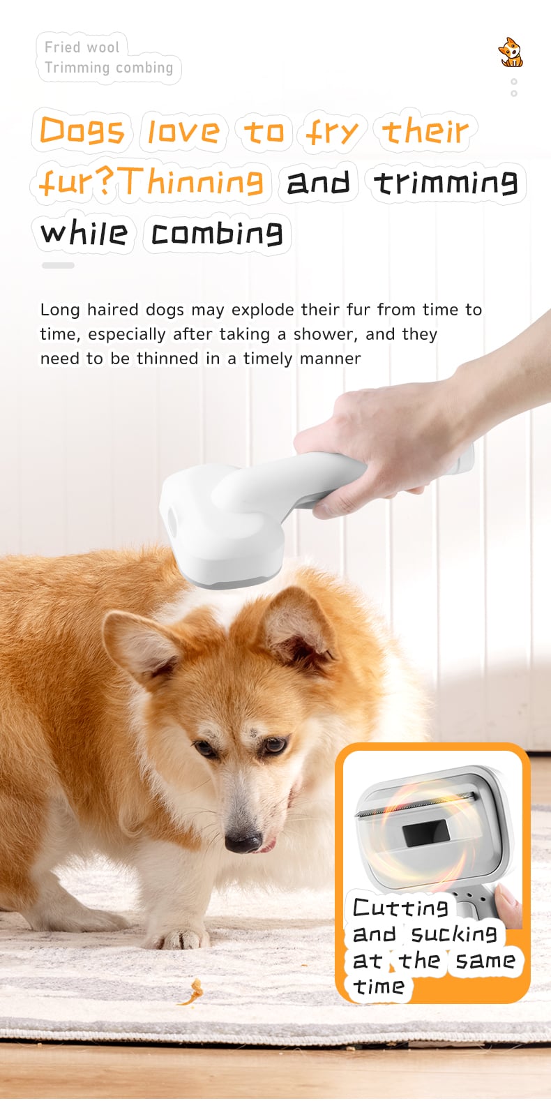 Kemei Electric Trimmer Grooming Tools Pet Hair Vacuum Set Km-Cw2097 Pet Grooming Kit And Vacuum Hair Trimmer manufacture