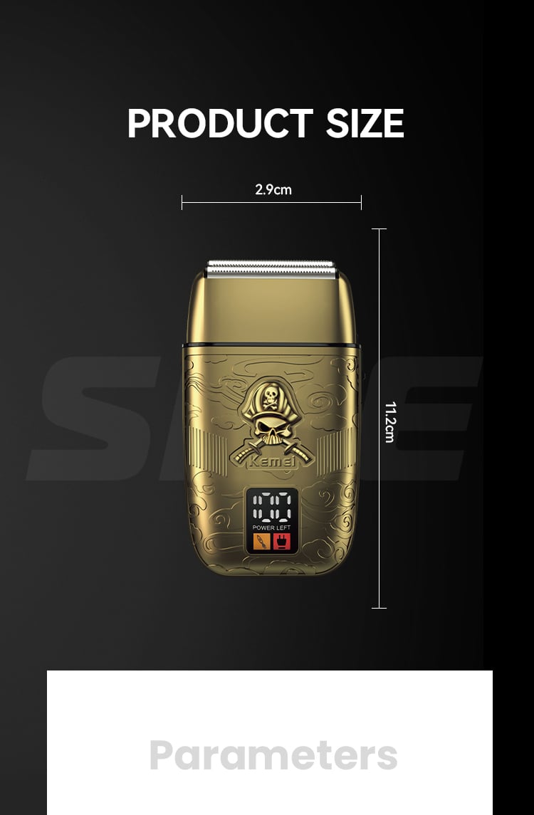 Kemei KM-TX15 Pirate Style LCD Smart Screen Mini Portable Anti-pinch Reciprocating Electric Shavers factory