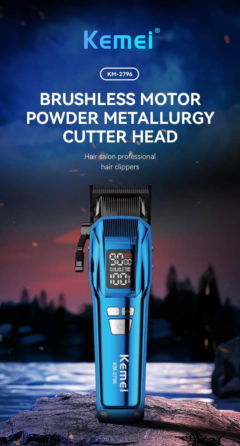 KEMEI km-2796 Hair Trimmers Clippers Professional Cordless 4600mah Lasting Rechargeable Hair Trimmers Clippers factory