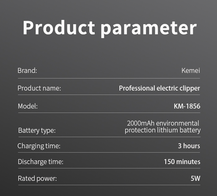 KEMEI Electric Rechargeable Best Hair Trimmer Km-1856 Professional Cordless Barber Hair Clipper Trimmer supplier