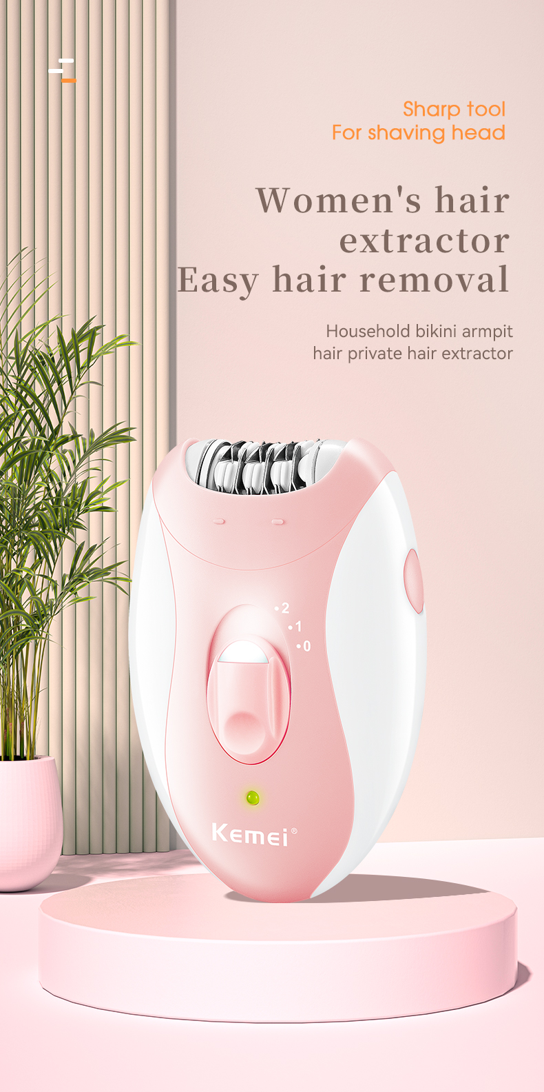 Portable Electric Epilator USB Rechargeable Lady Razor for Legs and Bikini details