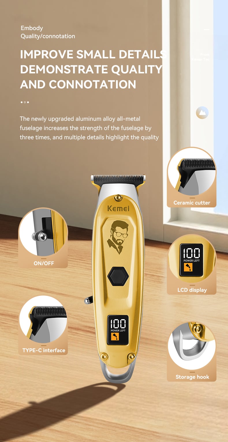 KM-1947 Cordless Professional Beard Trimmer Cutting Kit for Men factory