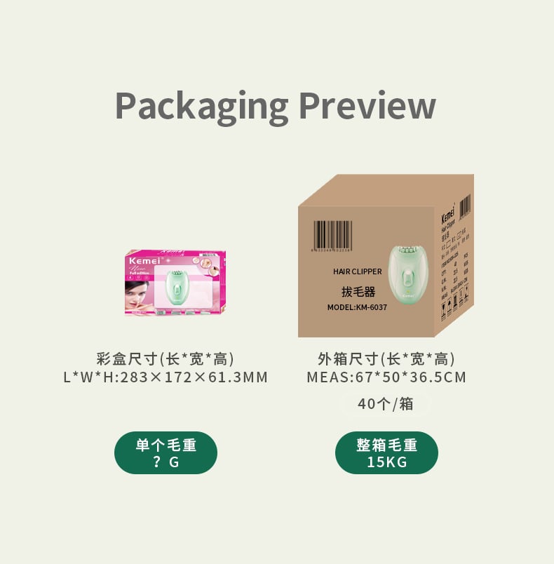 KEMEI km-6037 Hair Removal Device Beauty Devices Having Device Electric Ladies Plucking Hair Epilator factory