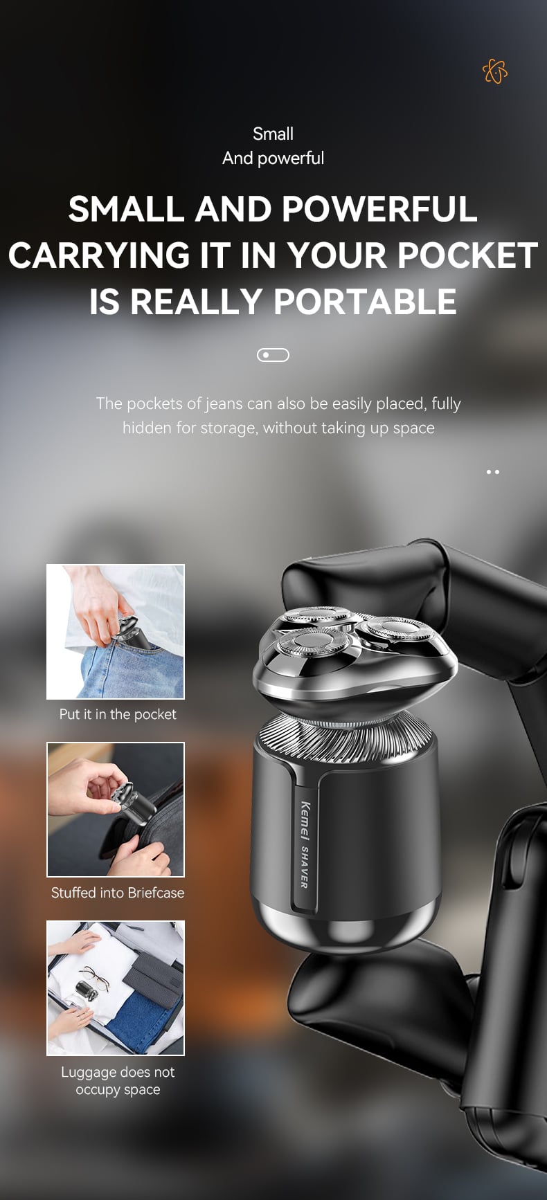 Kemei KM-3224 Three-blade New Magnetic Multi-functional 3 In 1 Full-body Waterproof Electric Shaver With Nose Hair Trimmer manufacture