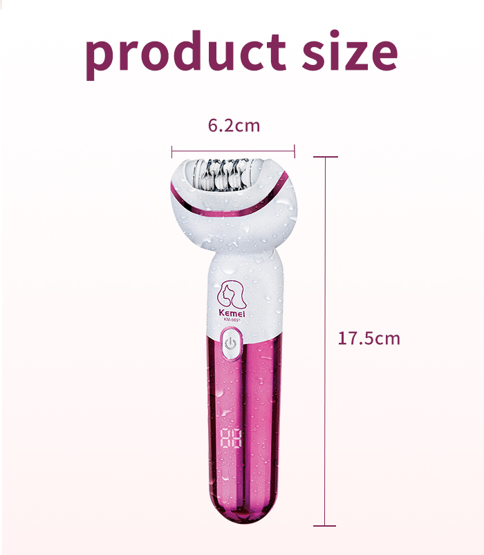 kemei Usb Rechargeable Women Epilator km-6051 Portable Hair Removal Tool Rotary Shaver Body Face Leg Depilator supplier