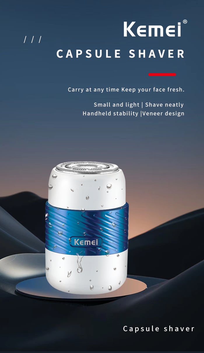 Smart Shaver 2022 Mini Design Wet And Dry Shaving Kemei Km-3210 Usb Charging Full Body Washable Mens Shaver factory