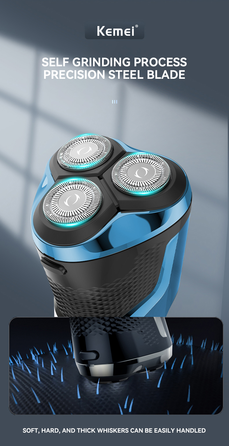 Men Triple Floating Blade Heads Kemei km-8510 Wet-Dry Dual Use Waterproof Electric Shaver USB Rechargeable Electric Razor supplier