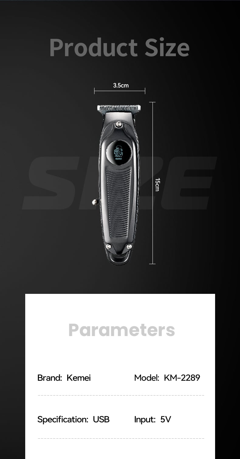 USB Rechargeable Cordless Hair Clipper Hair Cut Machine Price km-2289 Professional Hair Clipper For Men factory