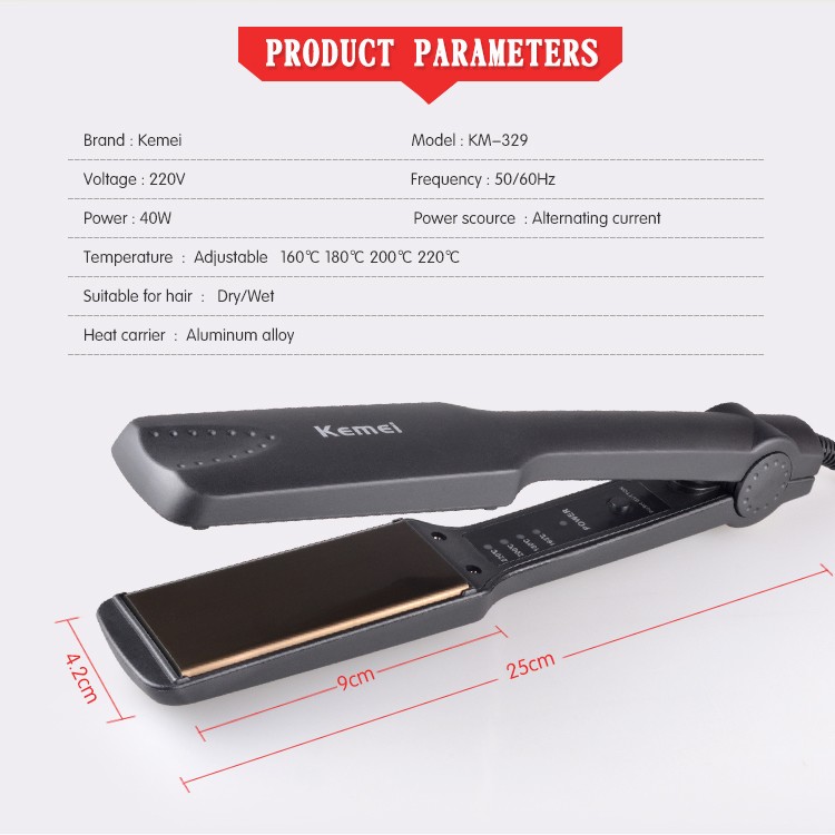 New Flat Straightening Iron Styling Tool Kemei KM-329 details