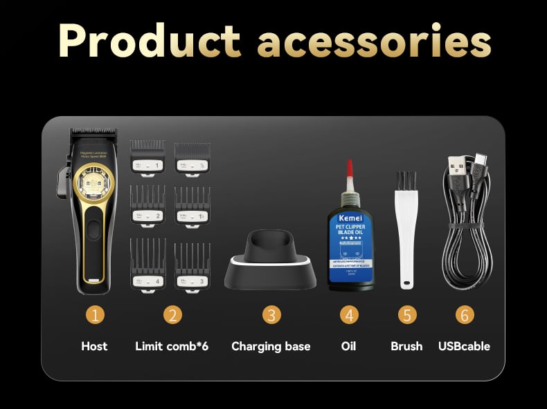KEMEI km-2373 Manufacturer Professional Barber Trimmer Cordless Hair Trimmer Hair Cutting Clipper With Charging Base factory