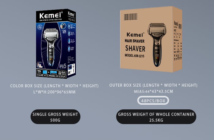 Ipx7 Waterproof Face Electric Shaver Km-3215 5 Cutter Heads Net Floating Trimmer Hair Razor Shaver factory